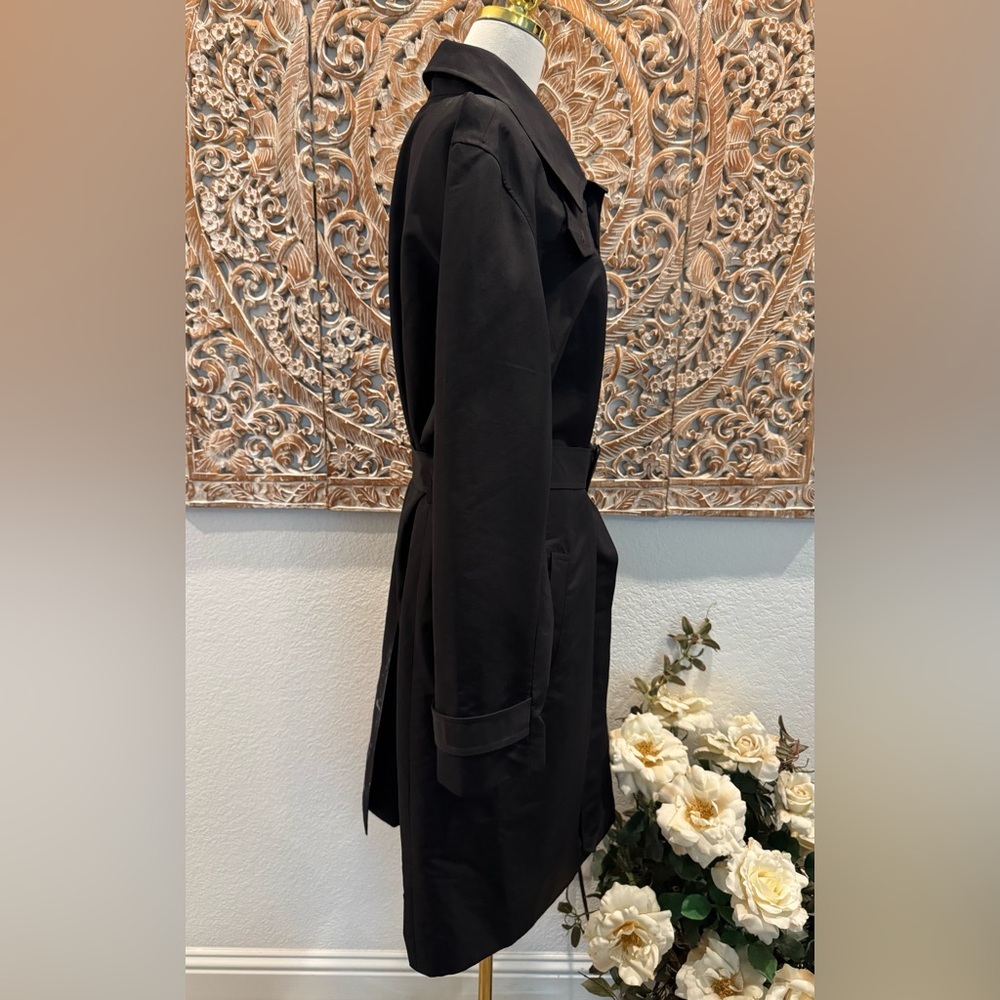 Lauren Ralph Lauren Black Belted Maxi Trench Coat- size 3X - Picture 5 of 12